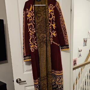 Vertigo Burgundy and Gold Knit Sweater